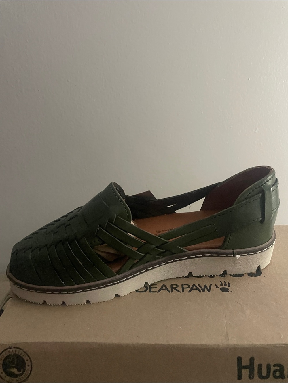 dearfoams Olive Green Woven Huarache Mule